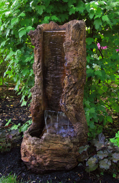 Treefall Garden Fountain with Light Cement